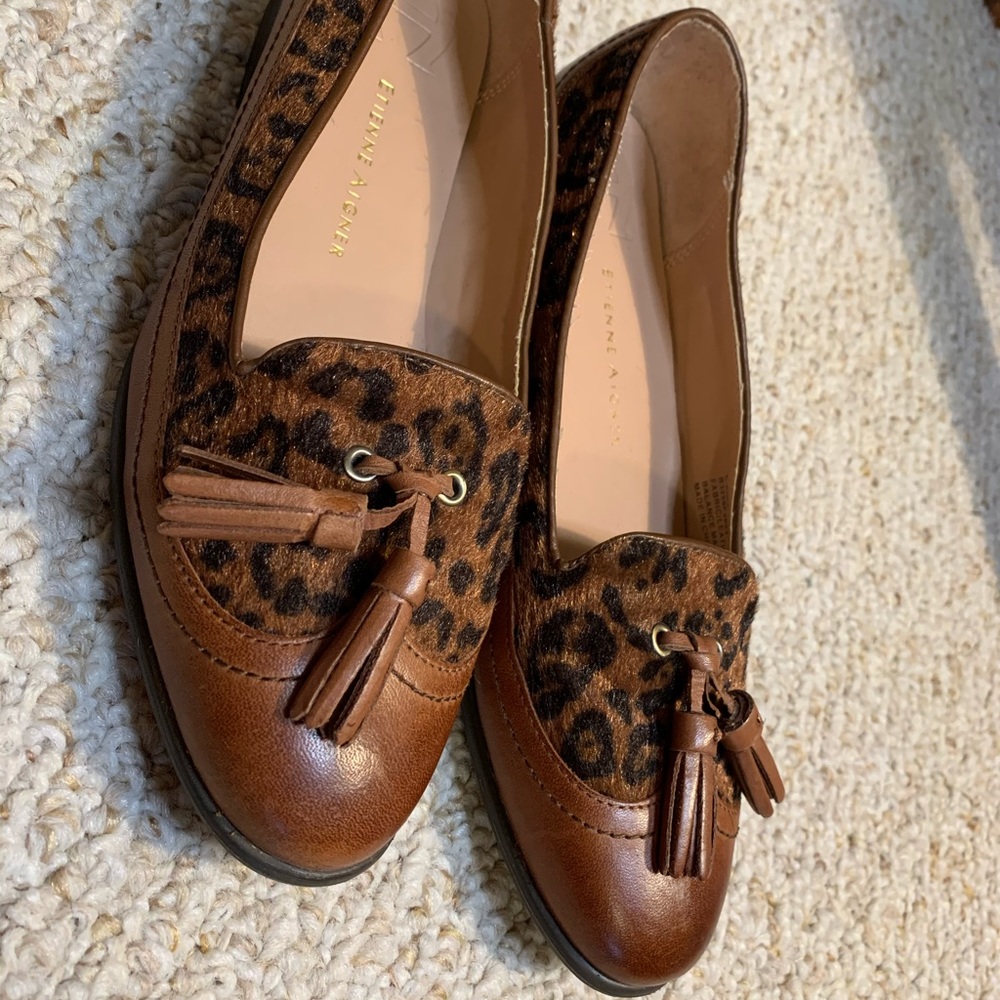Etienne Aigner Cheetah print loafers